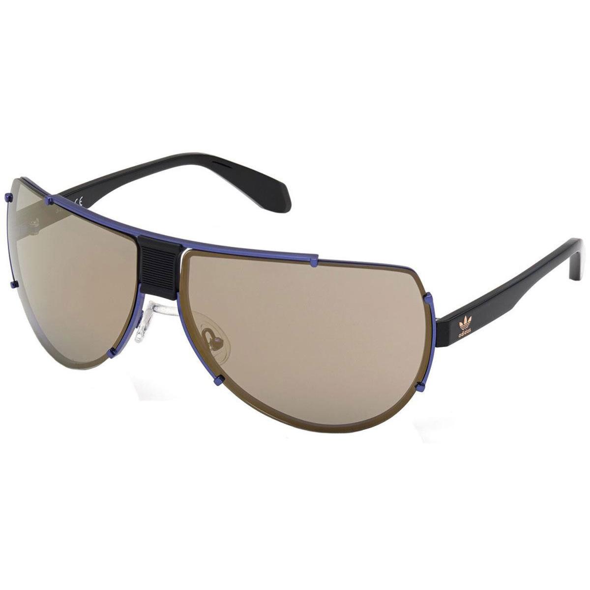 Adidas Originals OR0031-91G Unisex Blue Metal Sunglasses Grey Mirrored Lens - Frame: Blue, Lens: Gray