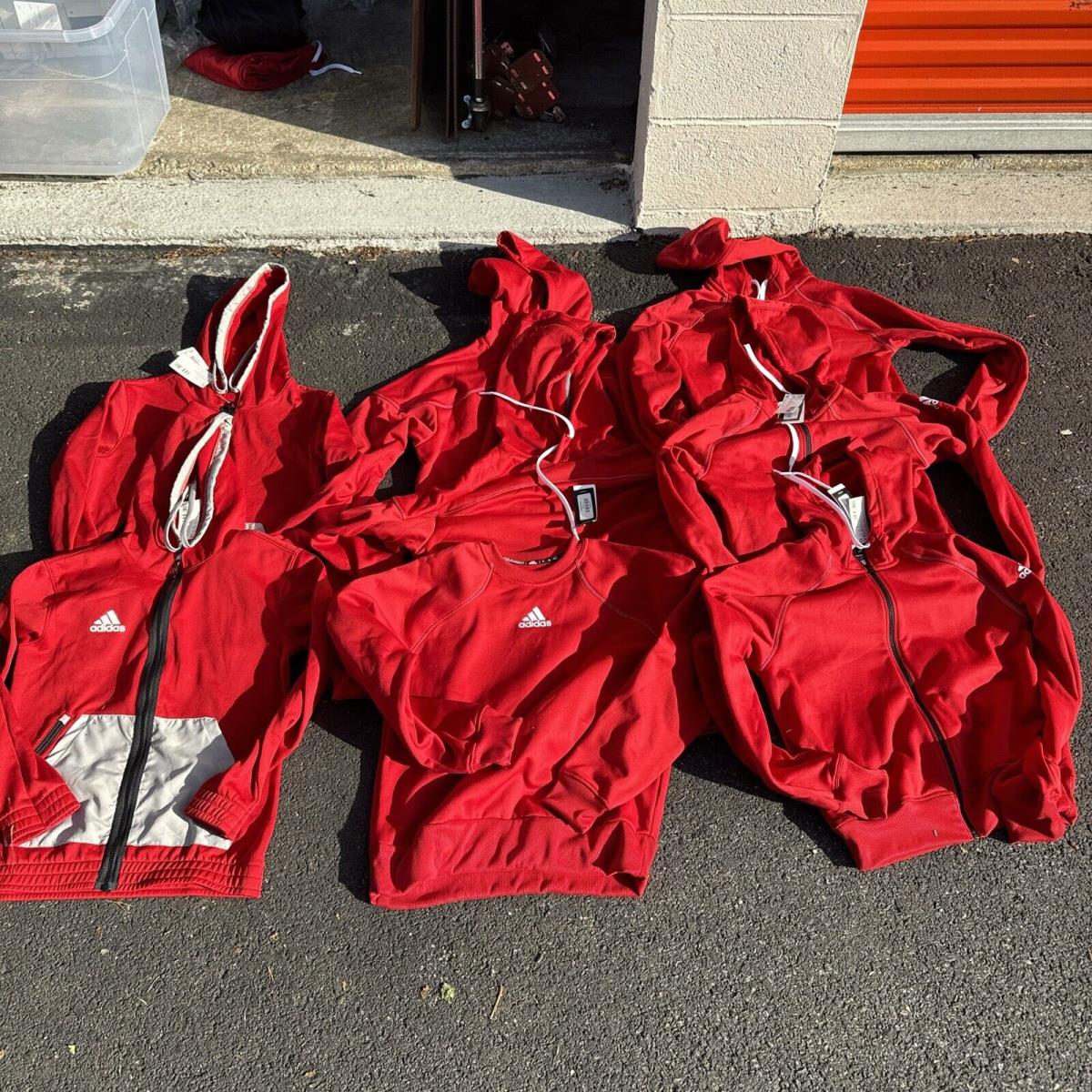 Adidas Team Red Sweatshirt Zip Pullover Women Men Sample Wholesale Lot 8