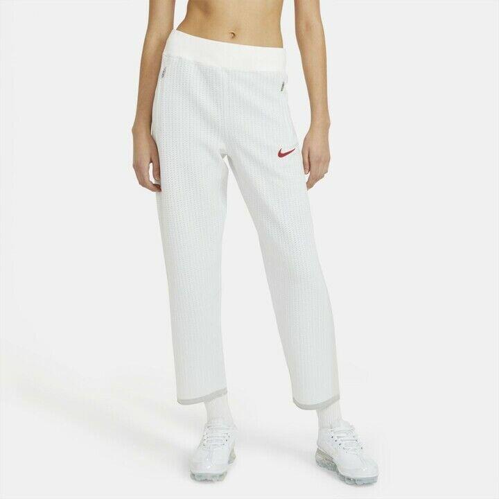 Nike Sportswear Womens 7/8 Cropped Pants White Red Size: XL