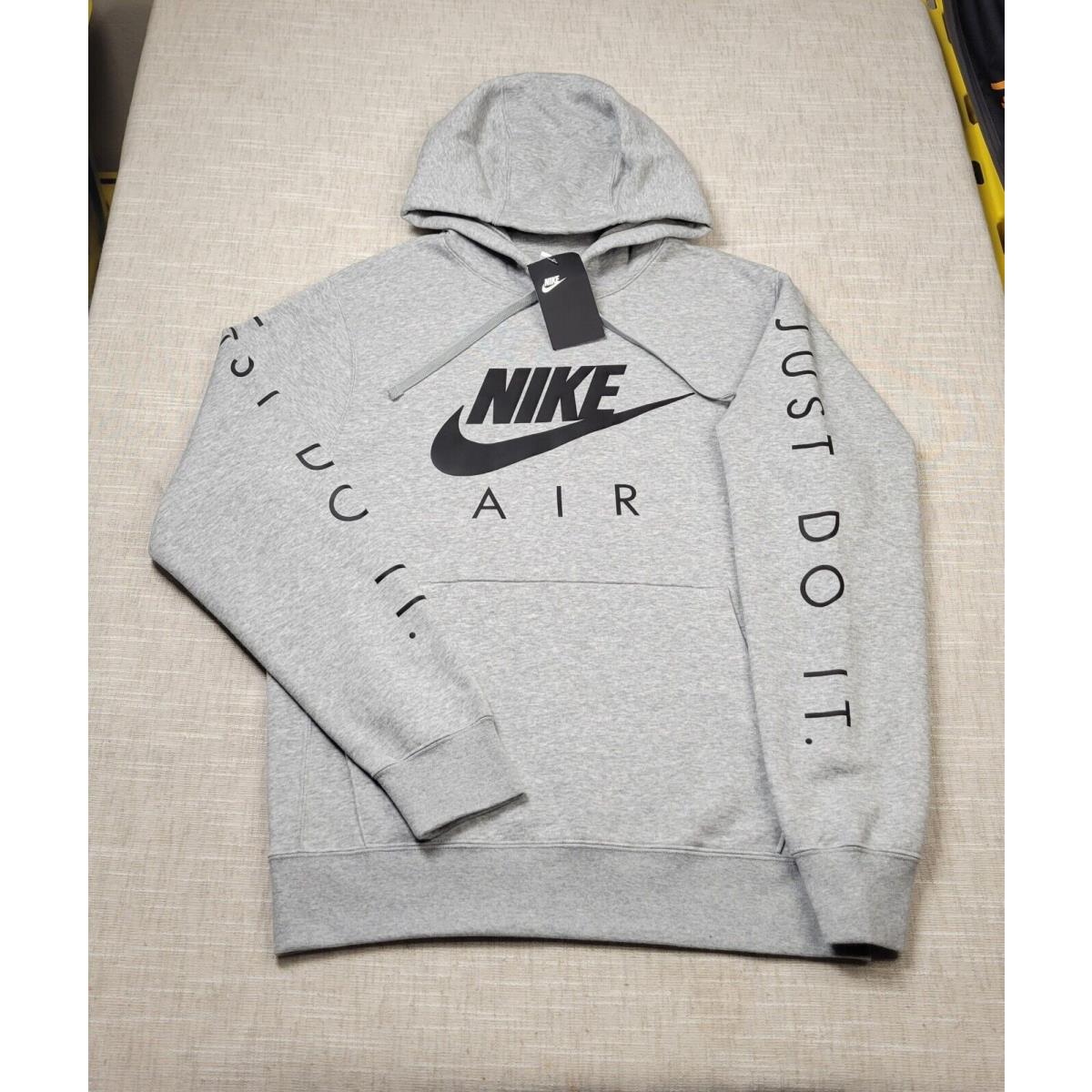 Nike Air Jdi Hoodie Small Mens Gray Black Just Do It Logo Fleece Sweatshirt