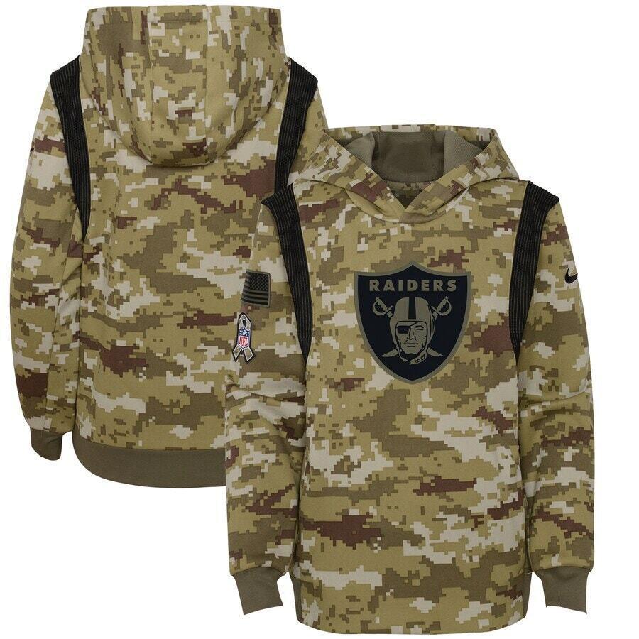 Nike Las Vegas Raiders 2021 Salute To Service Therma Hoodie Green Mens M