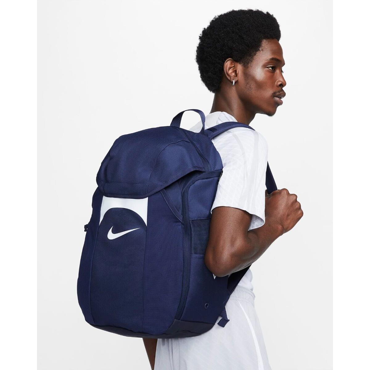 Nike Academy Team Backpack 30L School Book Bag Midnight Navy/white