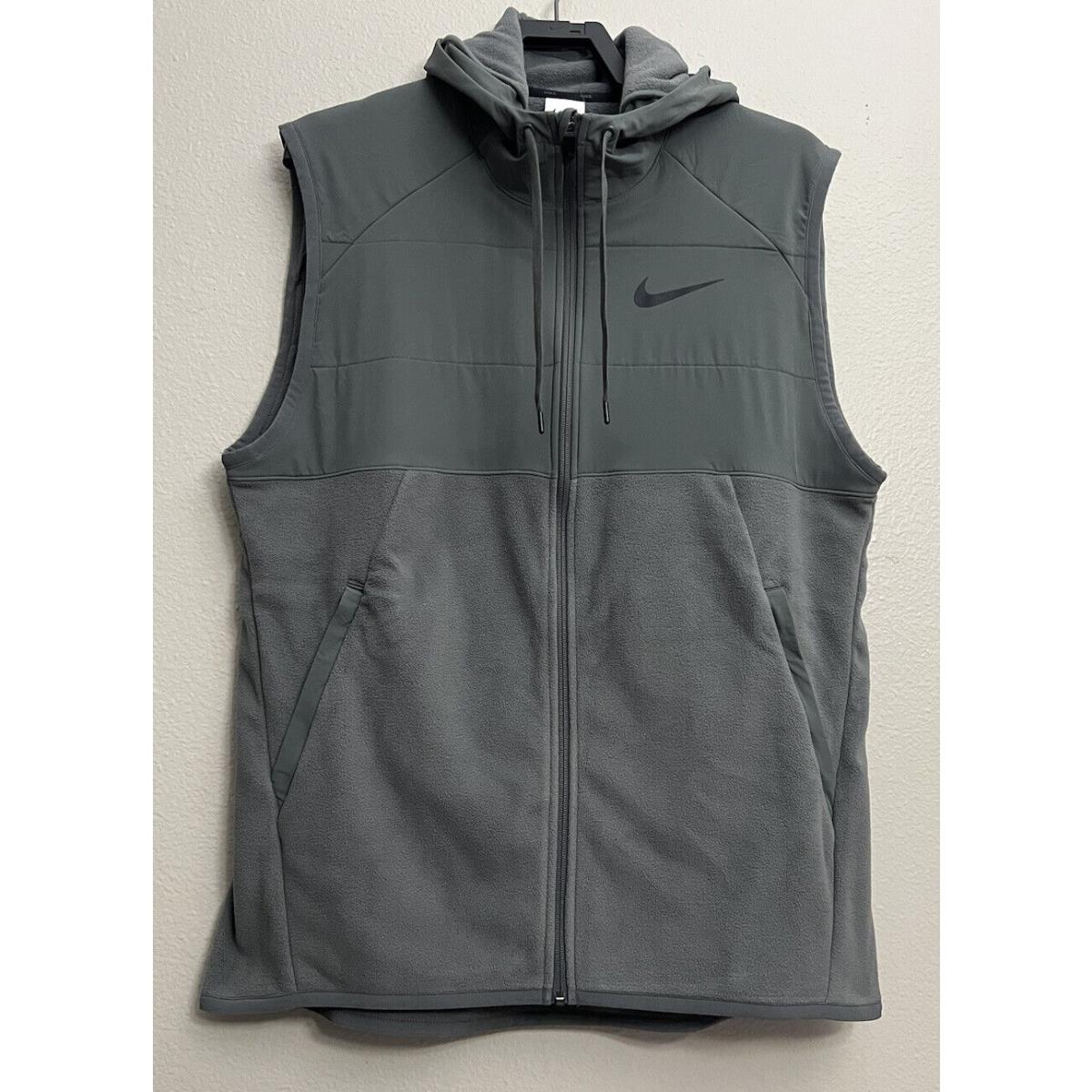 Nike Therma-fit Winterized Hoodie Training Vest Grey Mens Size XL DD2132 068