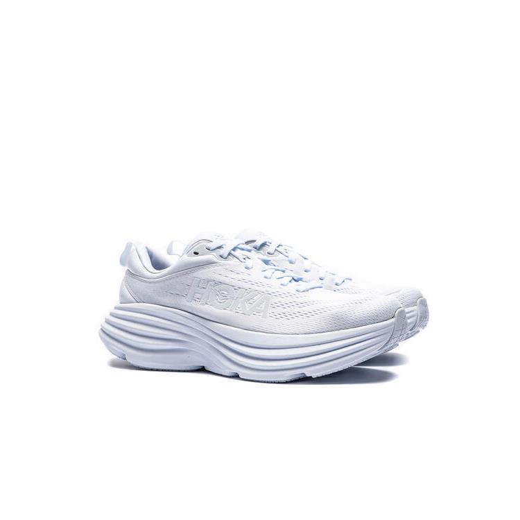 Hoka One One Bondi 8 1127952-WWH Sneakers Women`s White Low Top Running Shoes - White