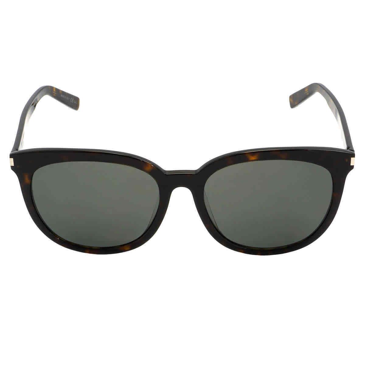 Saint Laurent Grey Square Men`s Sunglasses SL 284 F Slim 002 56 SL 284 F Slim