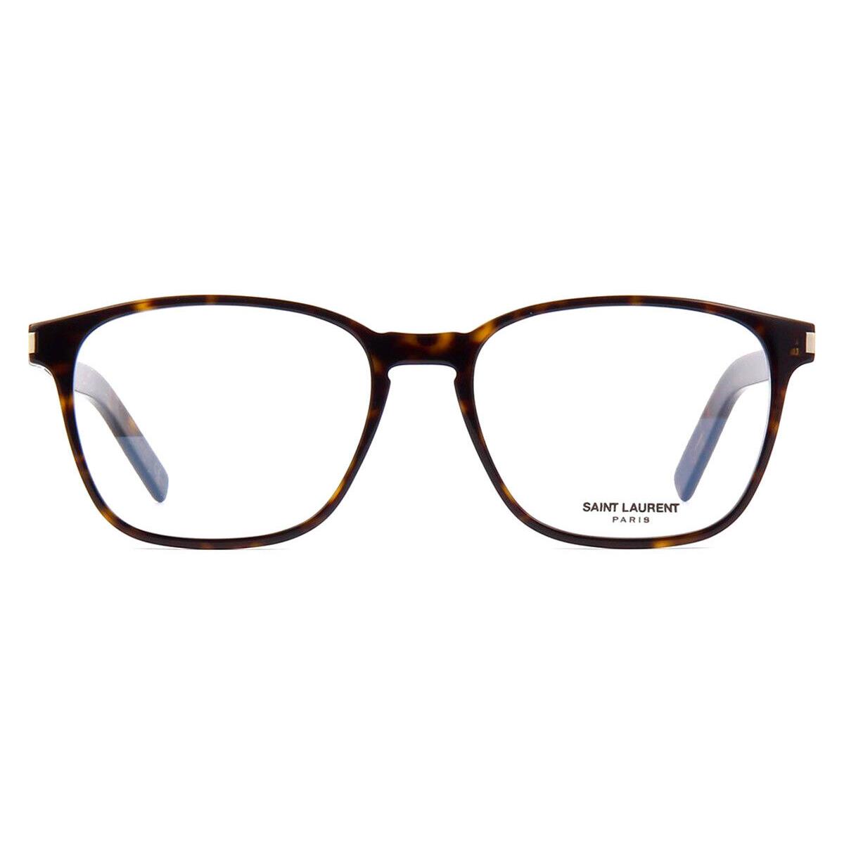 Saint Laurent SL 186-B Slim Eyeglasses Unisex Havana Square 53mm