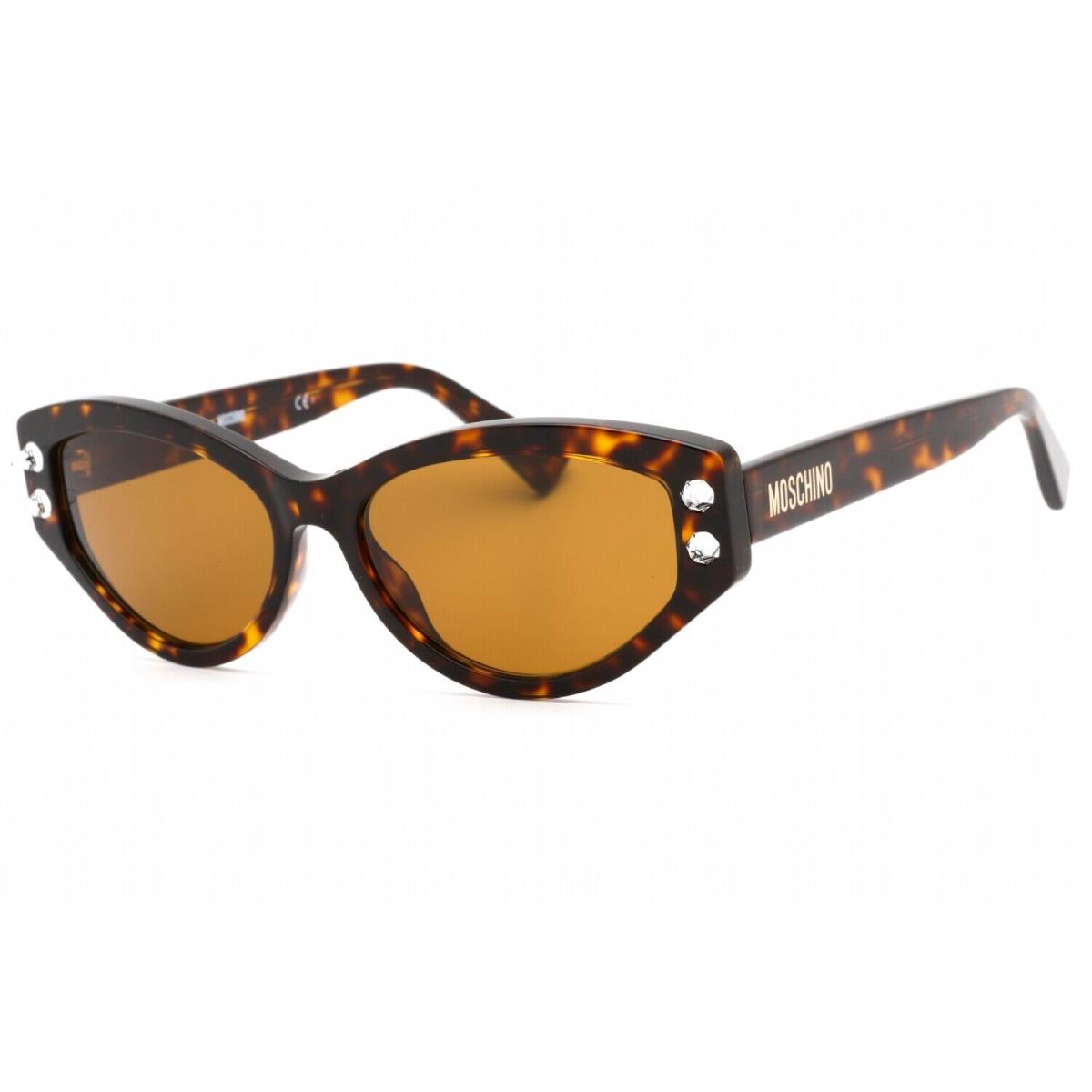 Moschino Women`s Sunglasses Havana Cat Eye Frame Brown Lens MOS109/S 0086 70