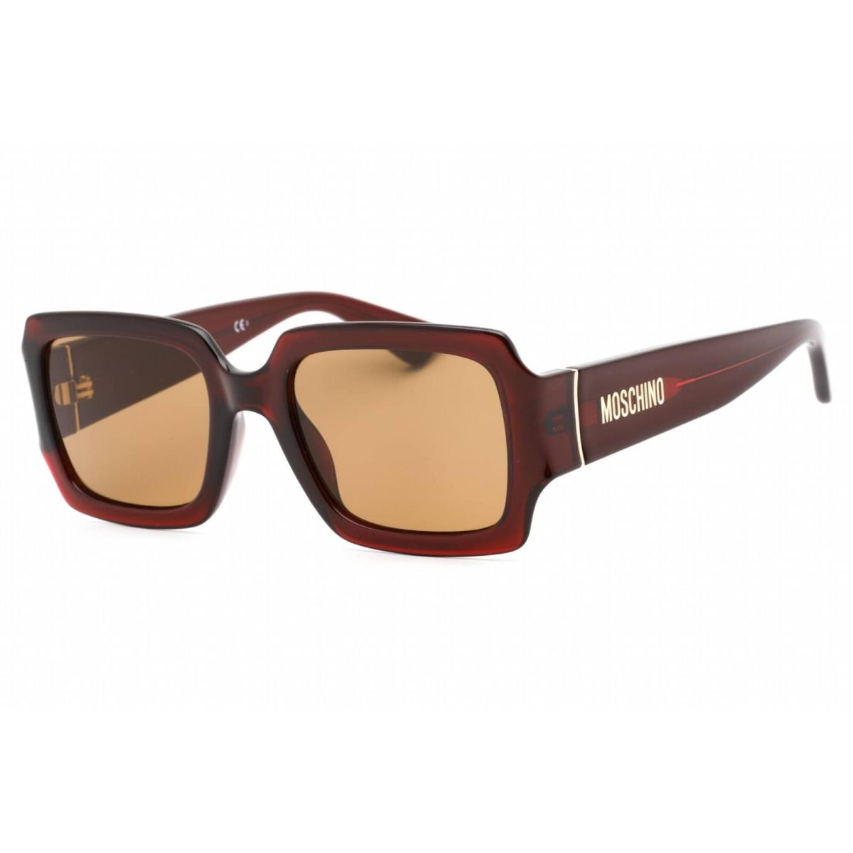 Moschino Women`s Sunglasses Red Rectangular Frame Brown Lens MOS063/S 0C9A 70