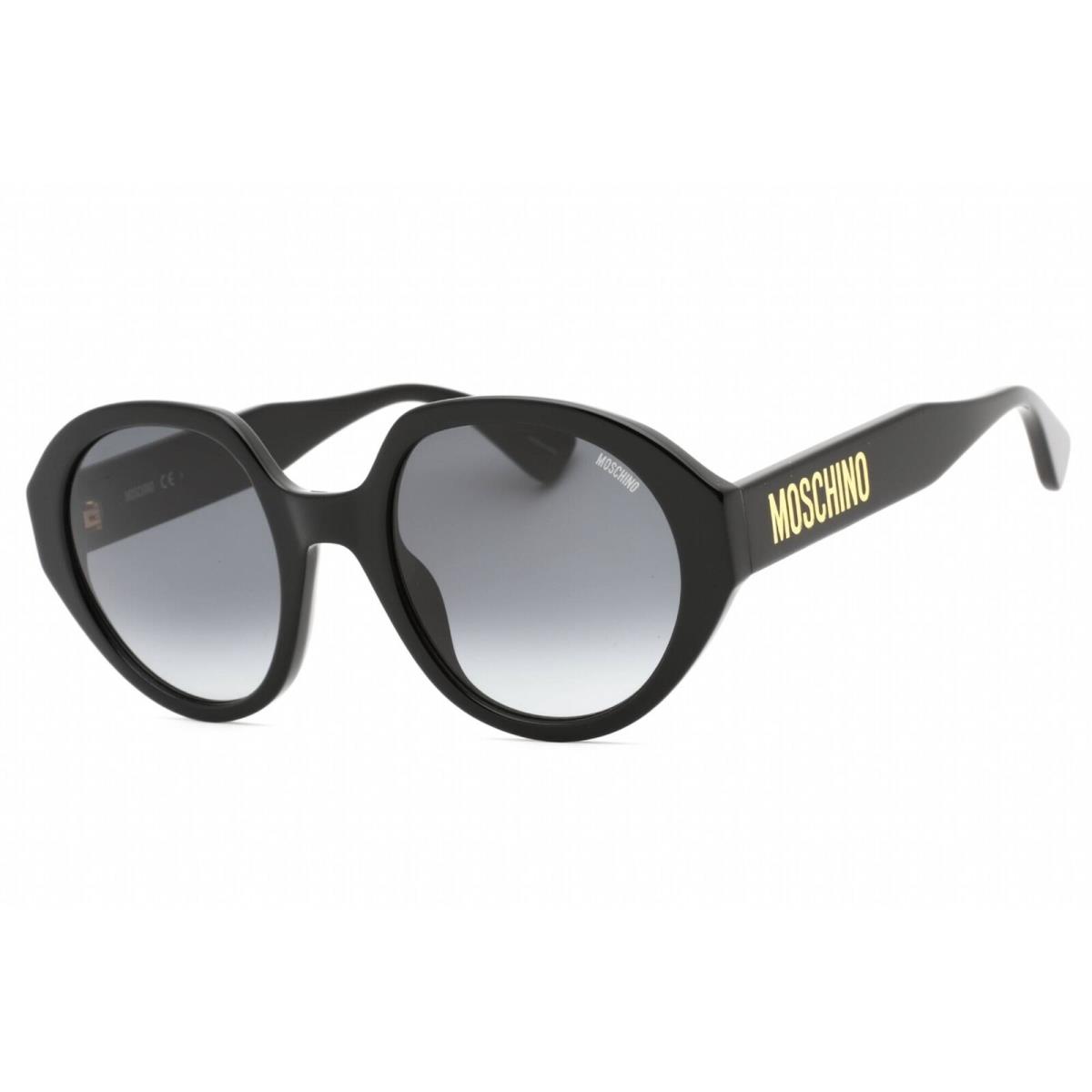 Moschino Women`s Sunglasses Black Geometric Shape Plastic Frame MOS126/S 0807 9O - Frame: Black, Lens: Dark Grey Sf