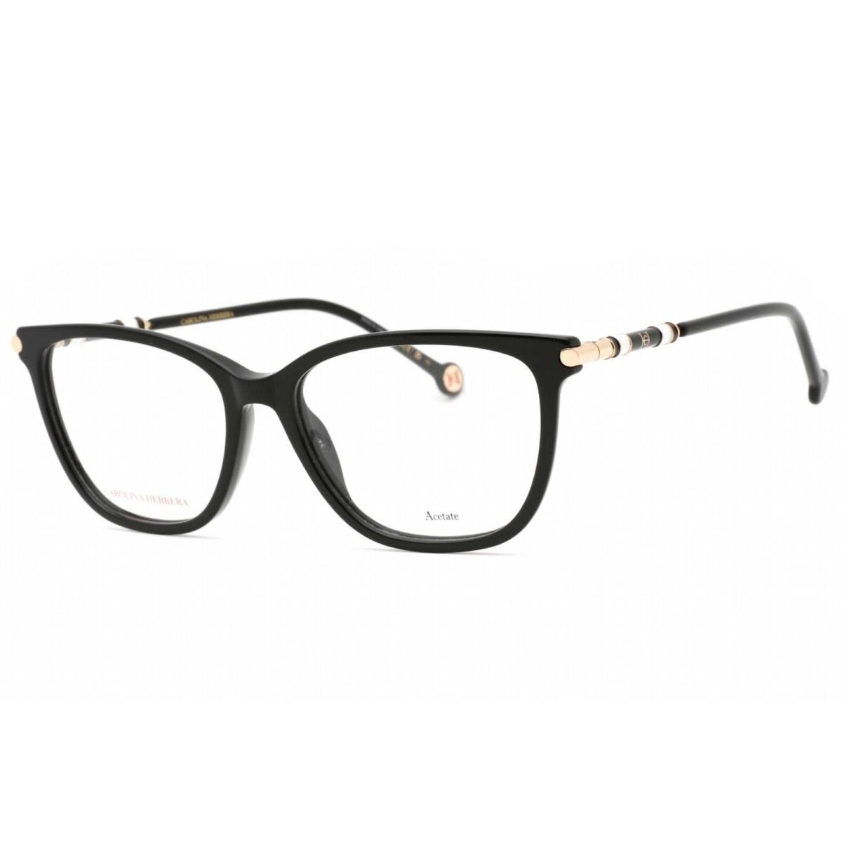 Carolina Herrera Women`s Eyeglasses Black Plastic Cat Eye Frame CH 0027 0807 00