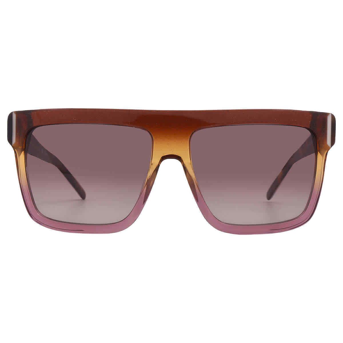 Carolina Herrera Purple Browline Ladies Sunglasses SHN617M Oacz 58 - Frame: Multi, Lens: Purple