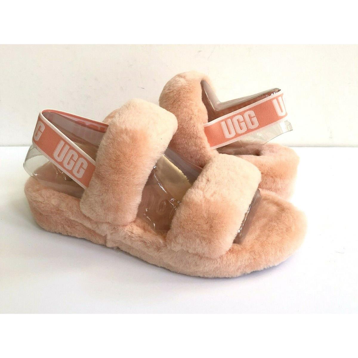 Ugg Fluff OH Yeah Slide Beverly Pink Moccasin Slip ON Sandal US 7 / EU 38 / UK 5