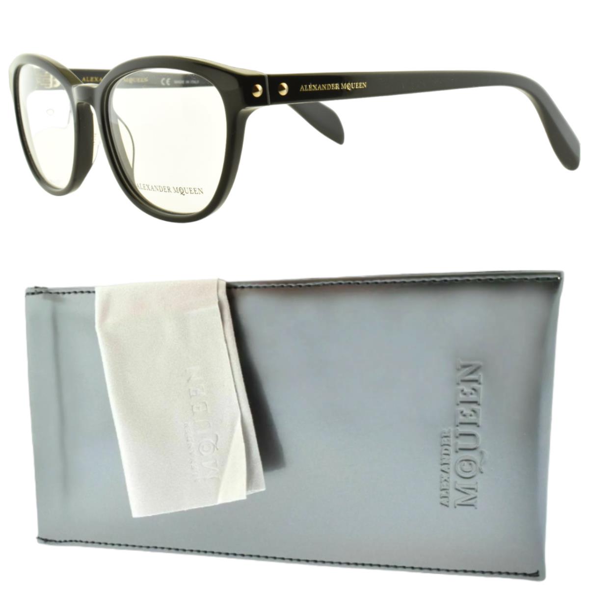 Alexander Mcqueen AM 0077O 001 Black Square Full Rim Womens Optical Frame