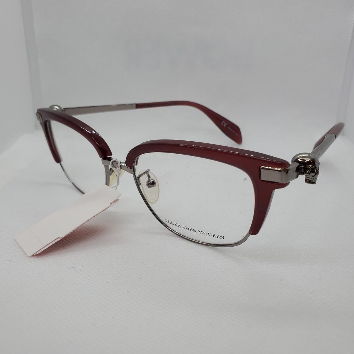 Alexander Mcqueen Womens Burgundy AM0084O Acetate/metal Browline Optical Glasses