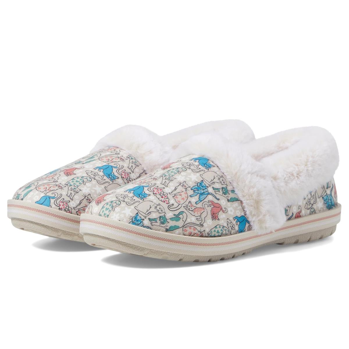 Woman`s Slippers Bobs From Skechers Bobs Too Cozy - Stress Fur-ee - Off-White