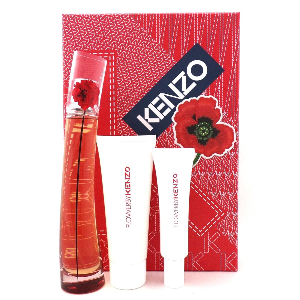 Flower by Kenzo L`absolue 1.7oz Edp Spray+2.5oz B/Cream+20ml Hand Cream. Set