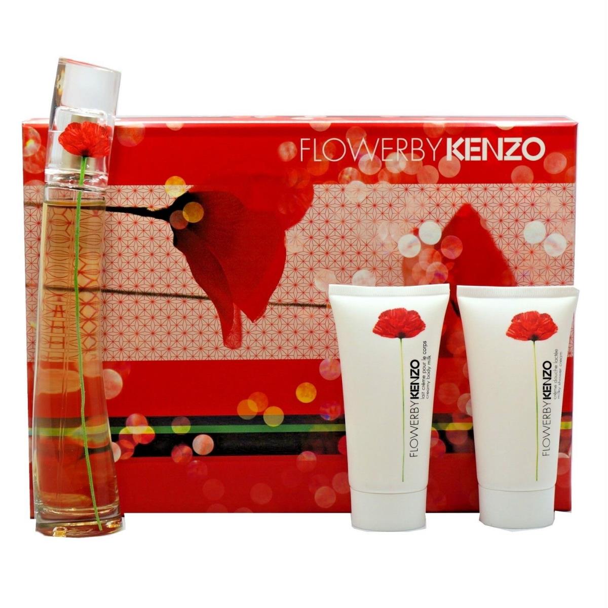 Kenzo Flower 3 Piece Gift Set Eau DE Parfum Natural Spray 50ML NIB-K85410010