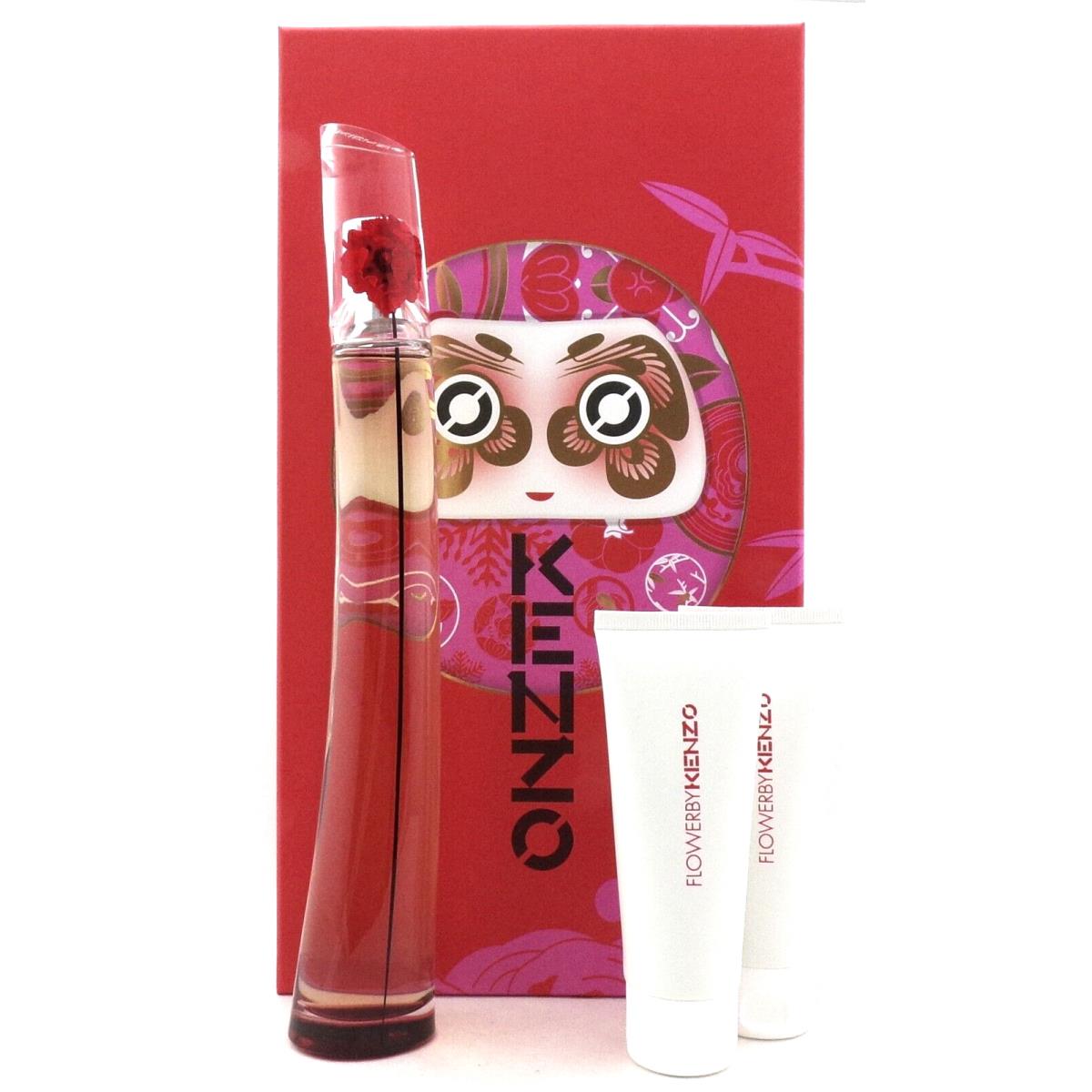 Flower by Kenzo Poppy Bouquet 3.3oz Edp Florale Spray + 2x2.5oz B/milk. Set