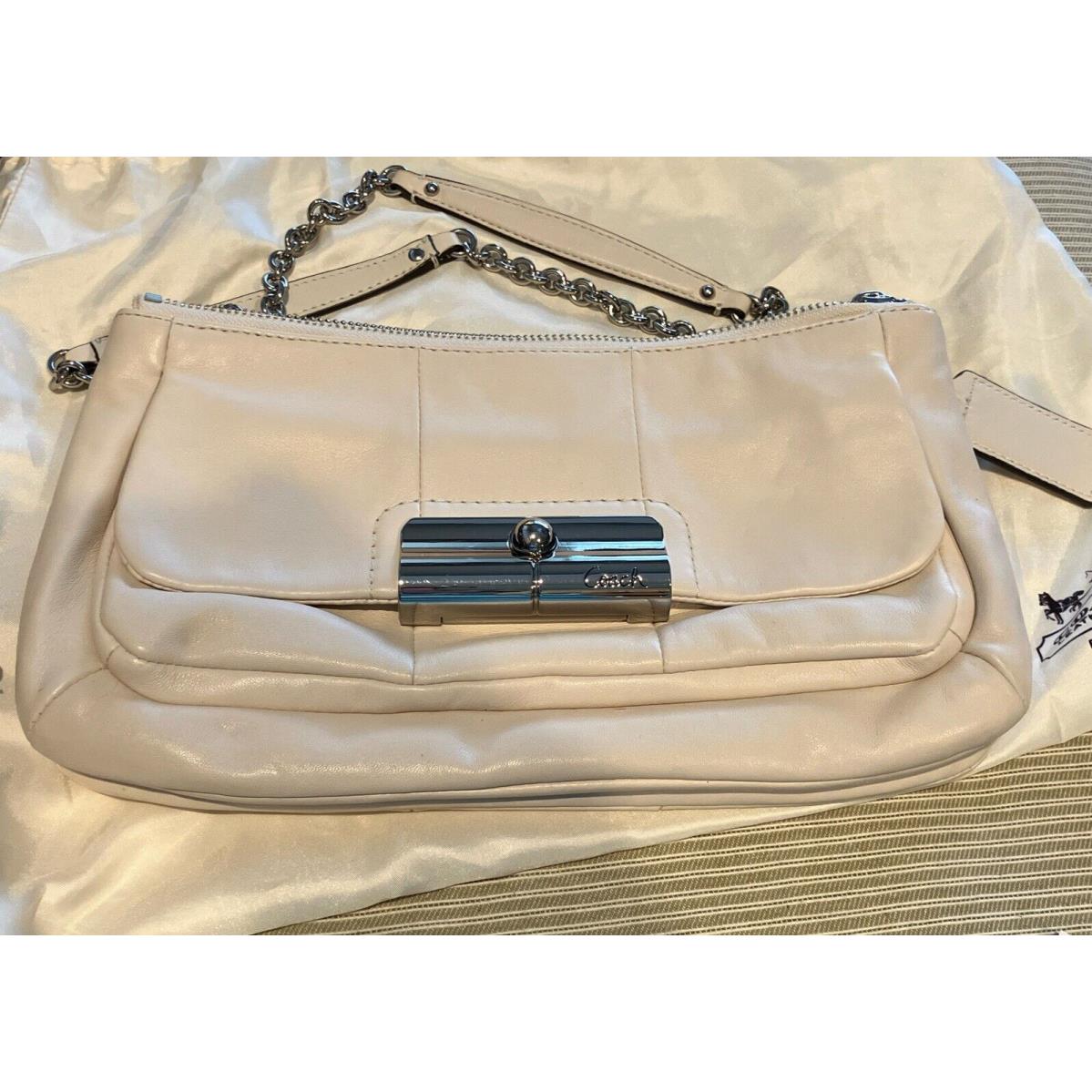 Coach Kristin Leather Willow Small Shoulder Bag 16818 Cream Clutch Purse