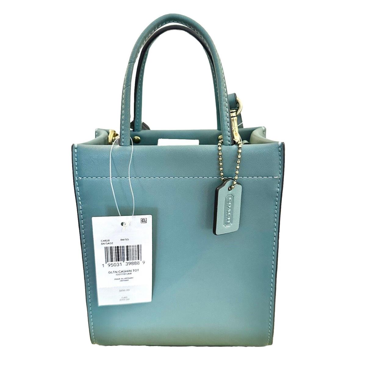 Coach Mini Cashin Tote B4/Sage Style C4828 Glovetanned Leather Bag