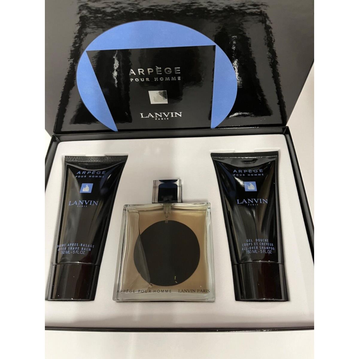 Arpege Pour Homme Lanvin Gift Set For Men 3.3 Floz. Spray + Balm+ Sgel