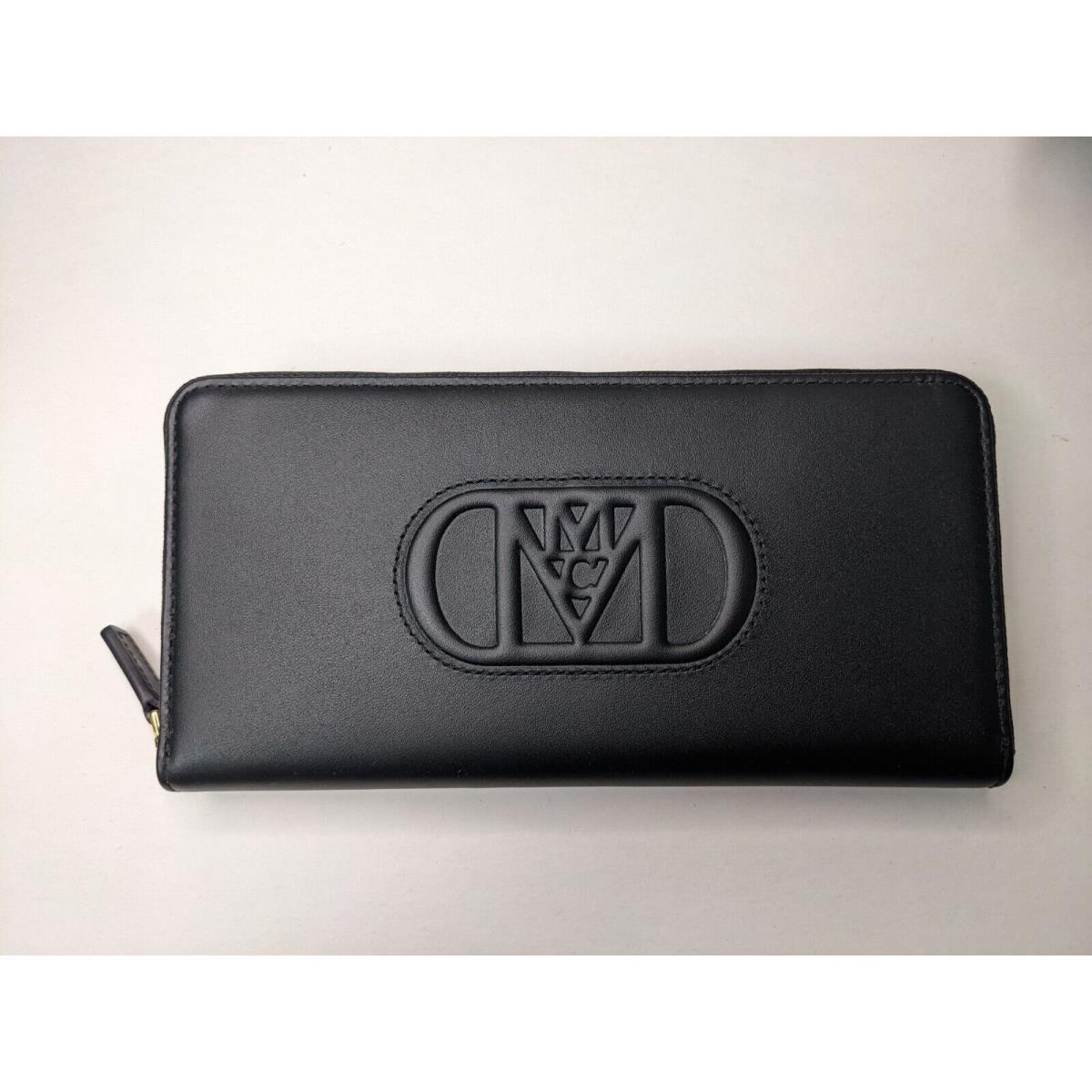 Mcm Mode Travia Zip Around Wallet in Spanish Leather Black Large