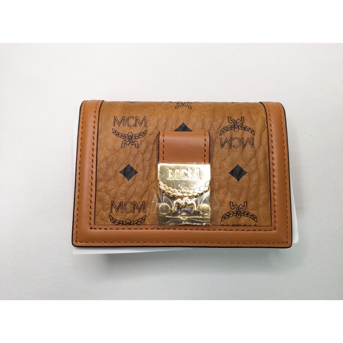 Mcm Tracy Card Holder in Visetos Canvas Cognac