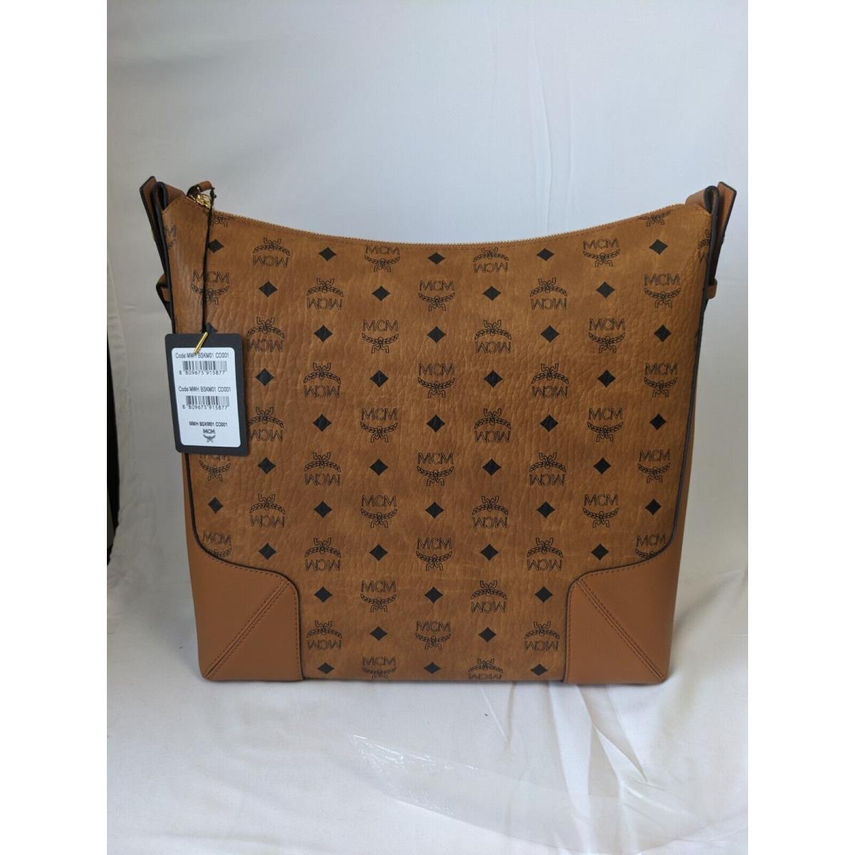 Mcm Large Aren Hobo Bag in Visetos Cognac