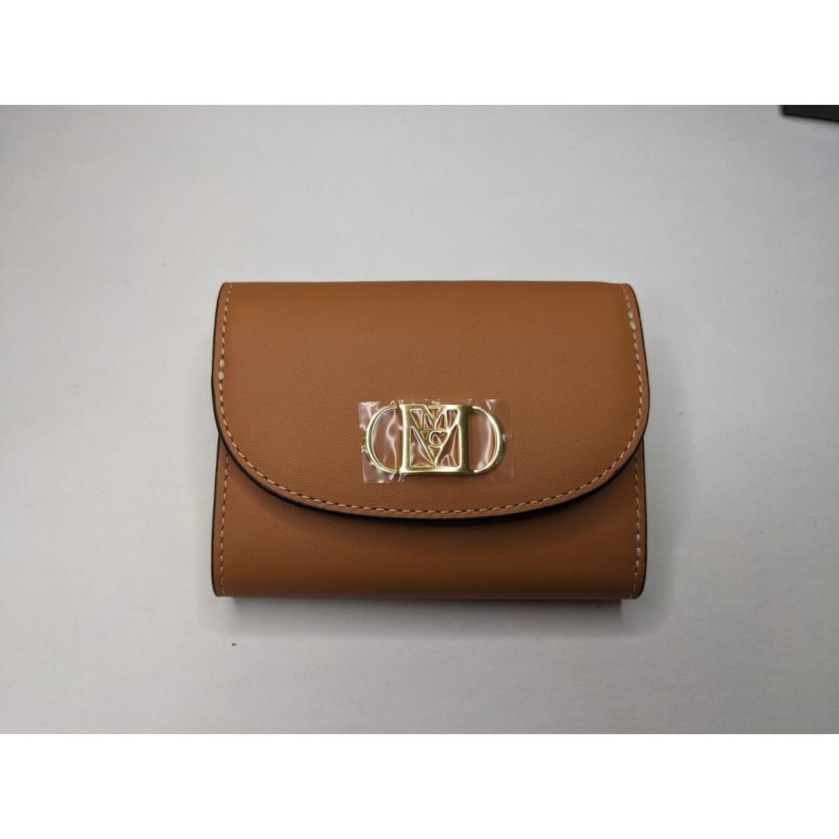 Mcm Mini Mode Travia Trifold Chain Wallet in Leather Women Color Cognac