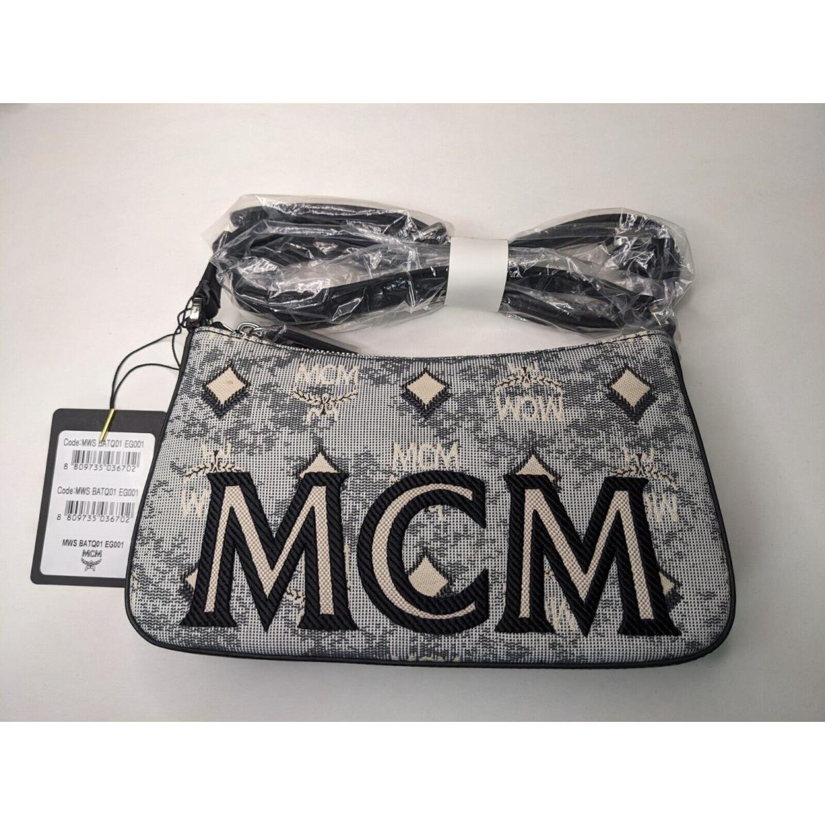 Mcm Aren Shoulder Bag in Vintage Monogram Jacquard Medium Black