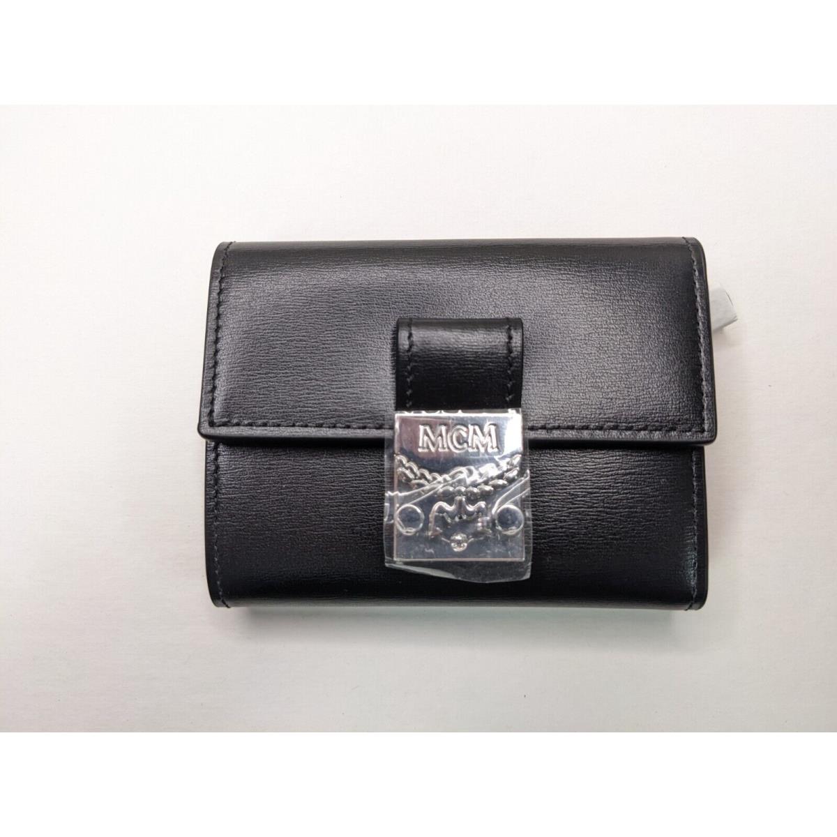 Mcm Tracy Trifold Wallet in Spanish Leather Women Mini Black