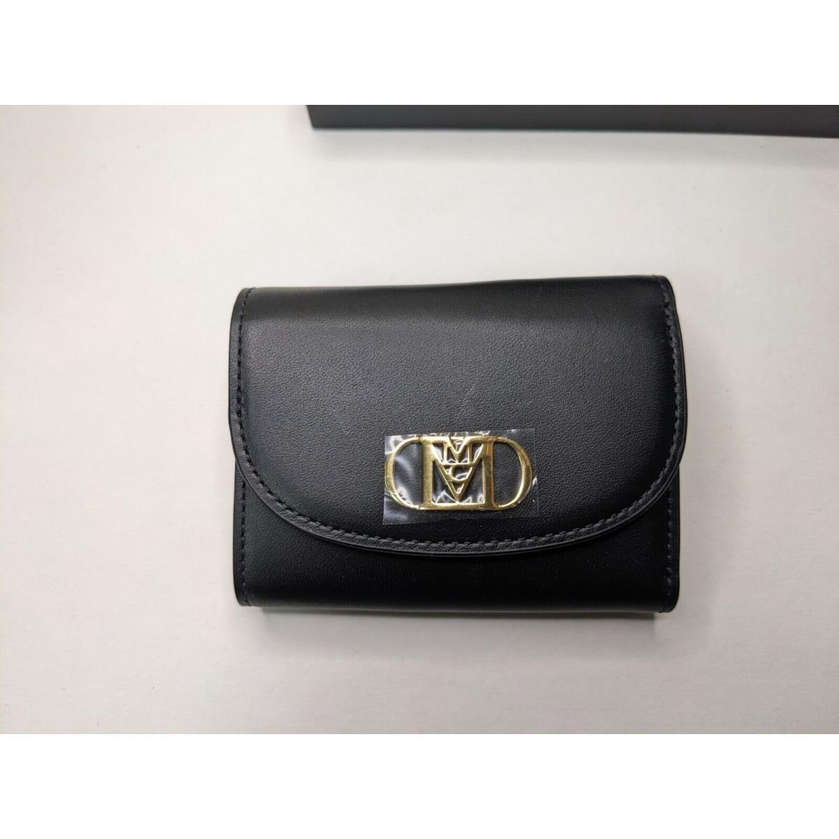 Mcm Mini Mode Travia Trifold Chain Wallet in Leather Women Color Black