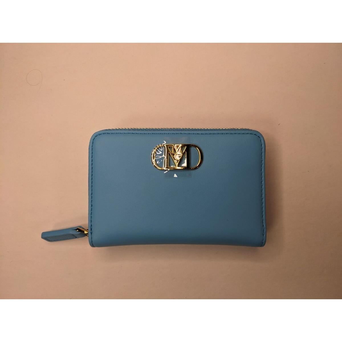 Mcm Mode Travia Zip Around Wallet in Spanish Leather Blue Small