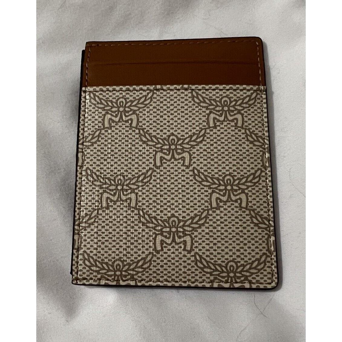 Mcm Beige Leather Card Case