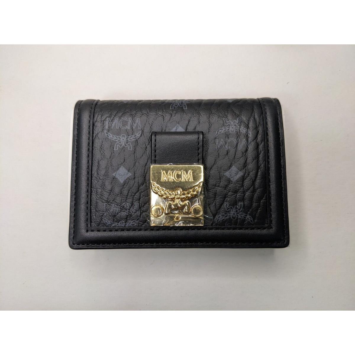 Mcm Tracy Card Holder in Visetos Canvas Black