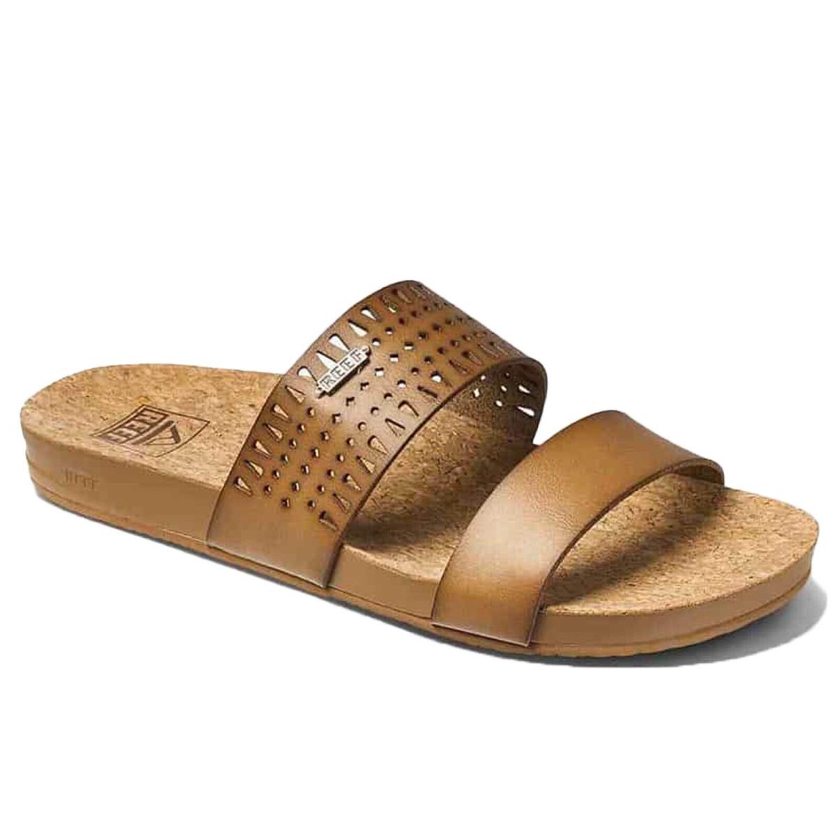 Reef CI9200 Women`s Cushion Vista Perf Coffee Perforated Comfort Slide Sandal