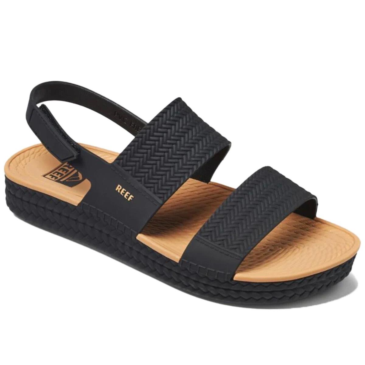 Reef CI8573 Women`s Water Vista Black/tan Beach Espadrille Slingback Sandal