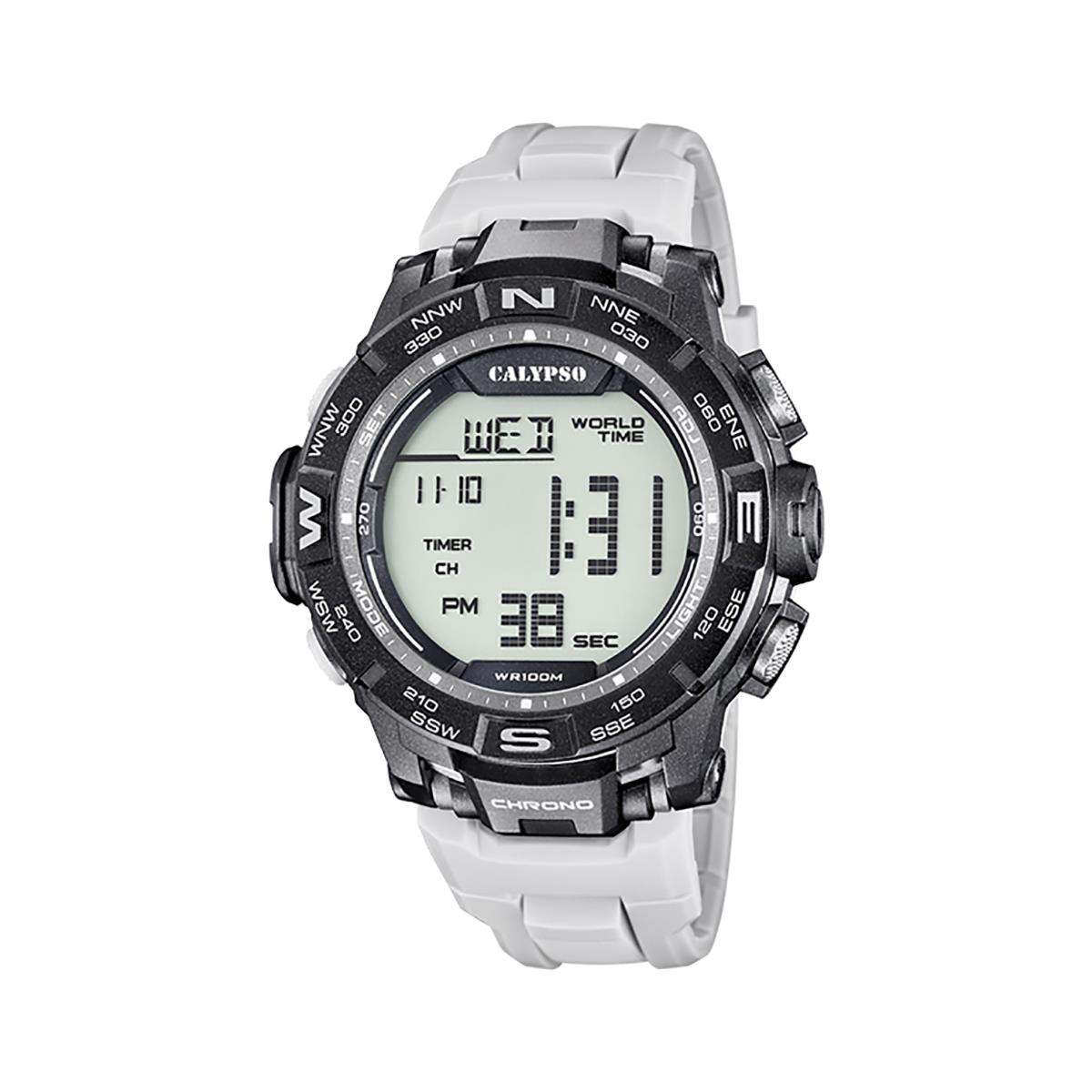 Festina Calypso Large 52mm Mens Digital Watch Chrono Light Alarm Date 12/24H - K5816 Grey / Gunmetal