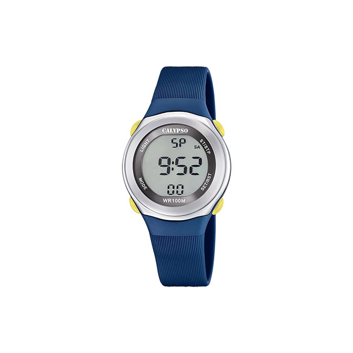 Festina Calypso Boys / Girls Digital Silicone Kids Watch Chrono Light Alarm - K5822 Blue / Silver / Yellow