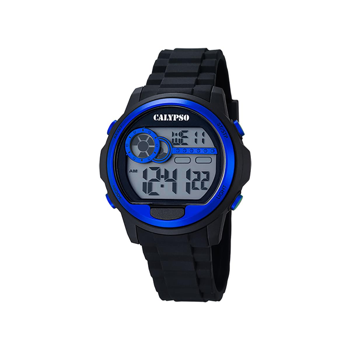 Festina Calypso 43mm Mens Digital Watch Chrono 12/24H Light Timer Dual - K5667 Black / Blue