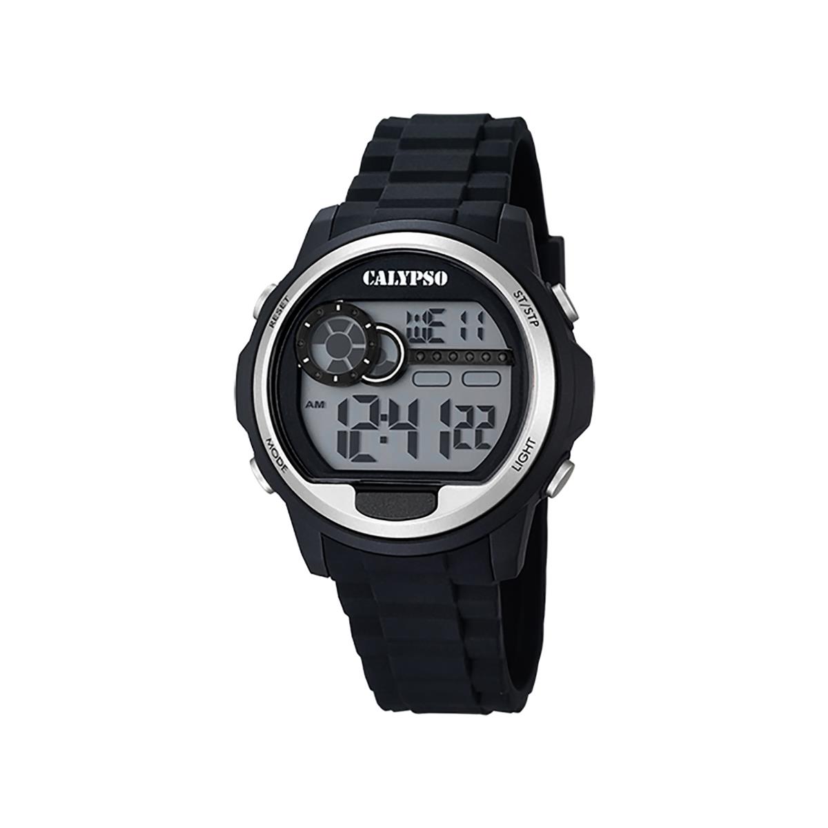 Festina Calypso 43mm Mens Digital Watch Chrono 12/24H Light Timer Dual - K5667 Black / Silver