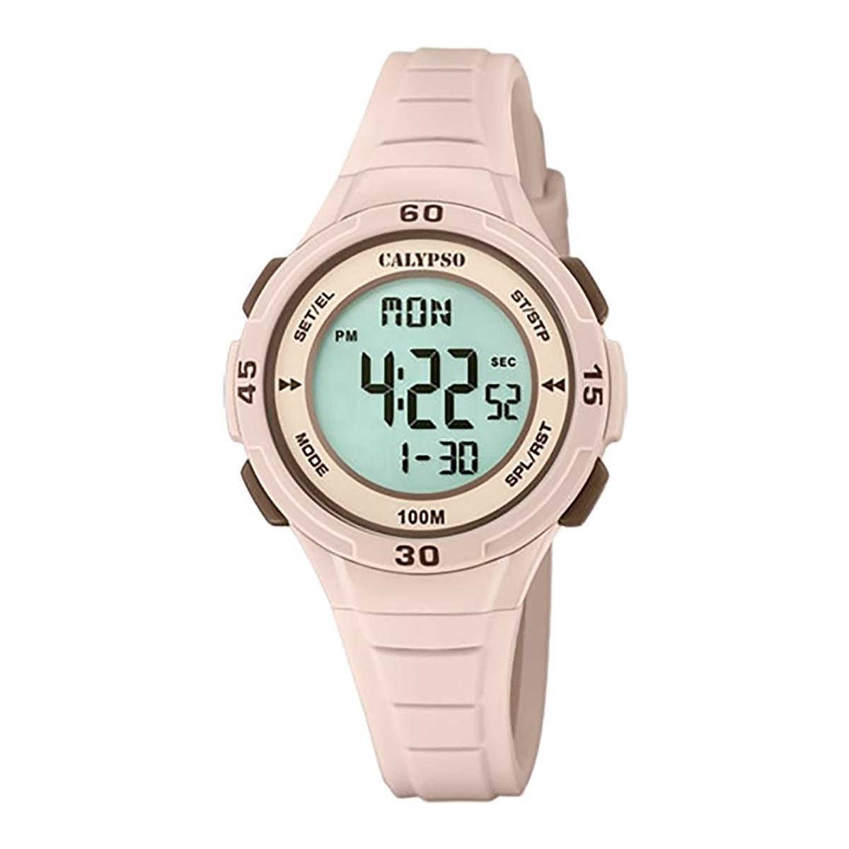 Festina Calypso Kids Digital Watch Alarm Light Up Chrono Alarm Light - K5830 Blush Pink