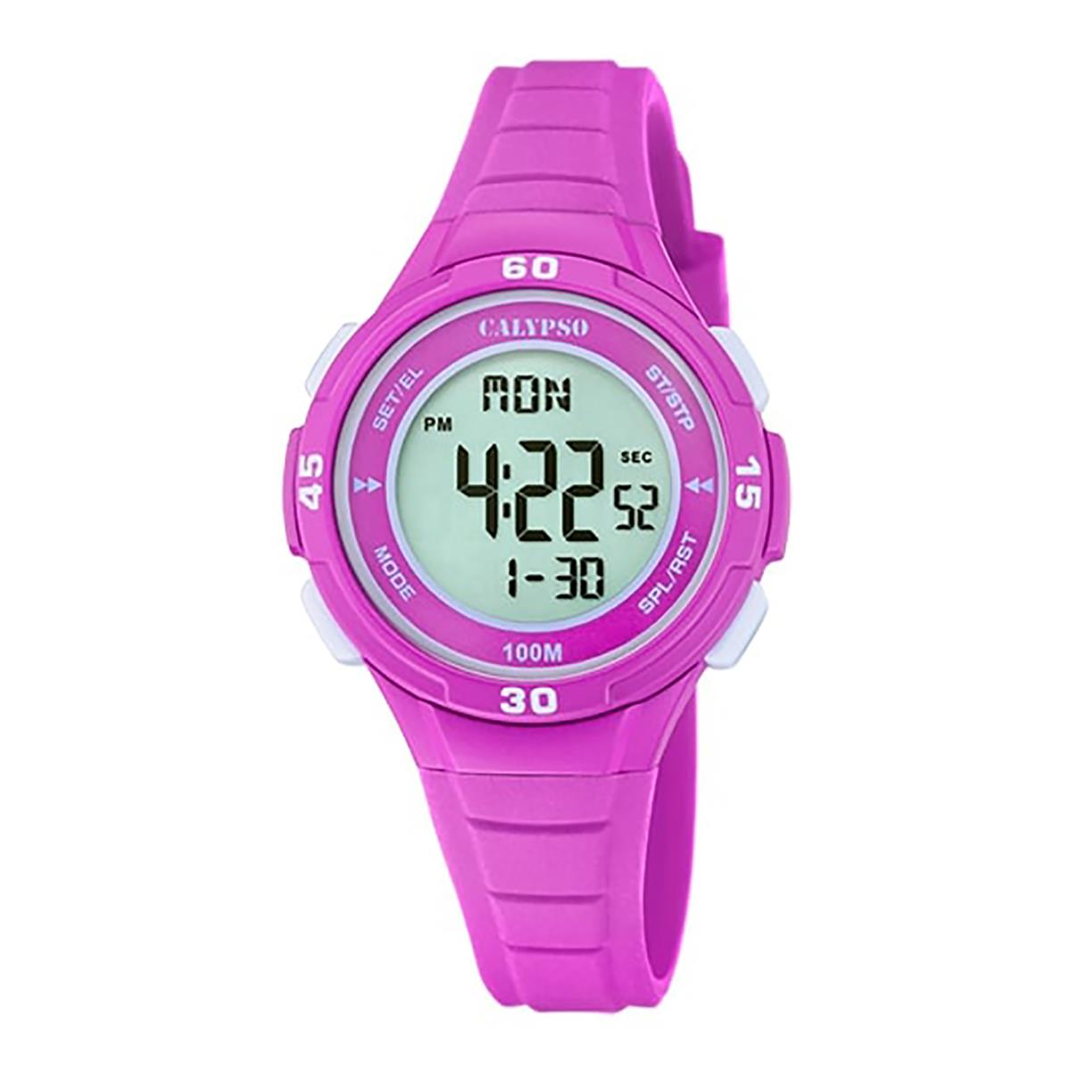 Festina Calypso Kids Digital Watch Alarm Light Up Chrono Alarm Light - K5830 Pink