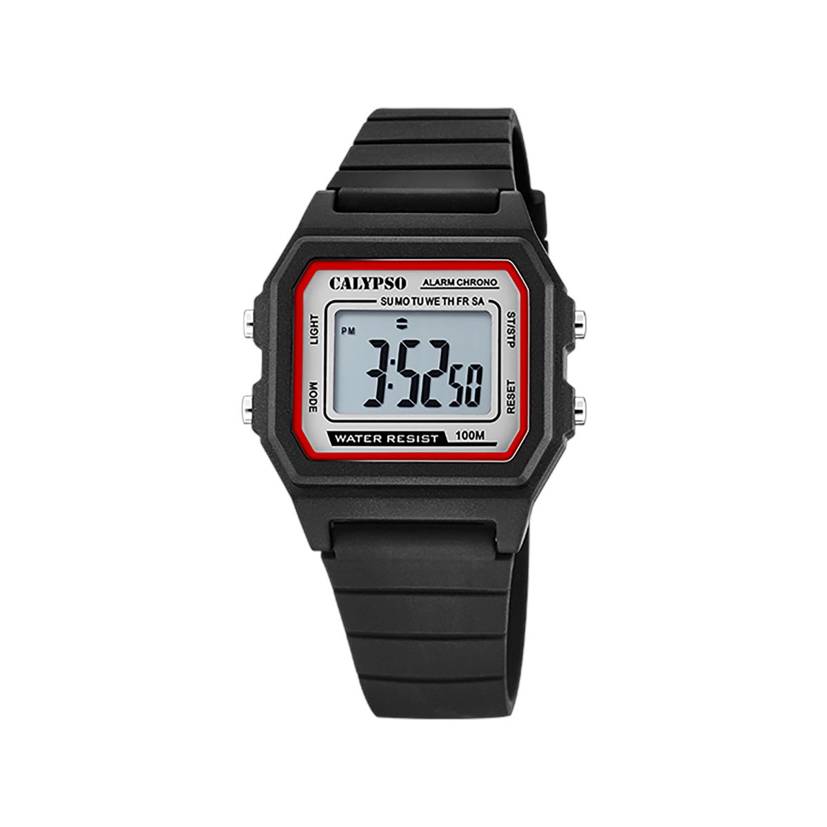 Festina Calypso Rectangle Womens Digital Watch For Ladies Chrono Alarm Light - K5805 Black