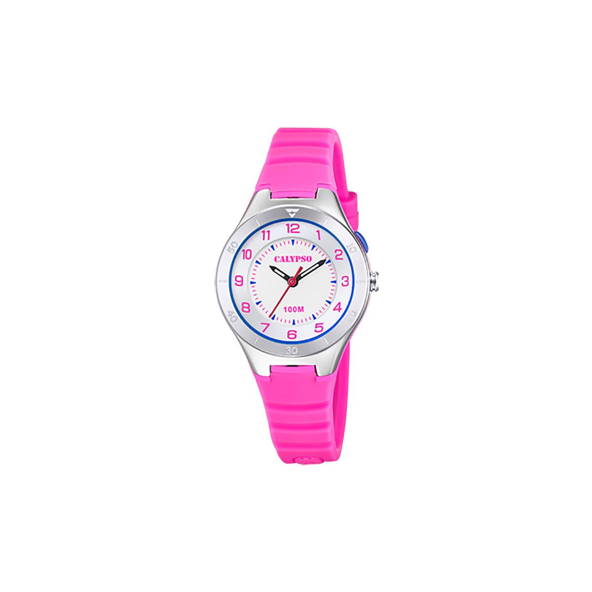 Festina Calypso 31mm Kids Analog Light Up Watch Water Resistant - Boys Girls - K5800 Pink / Silver