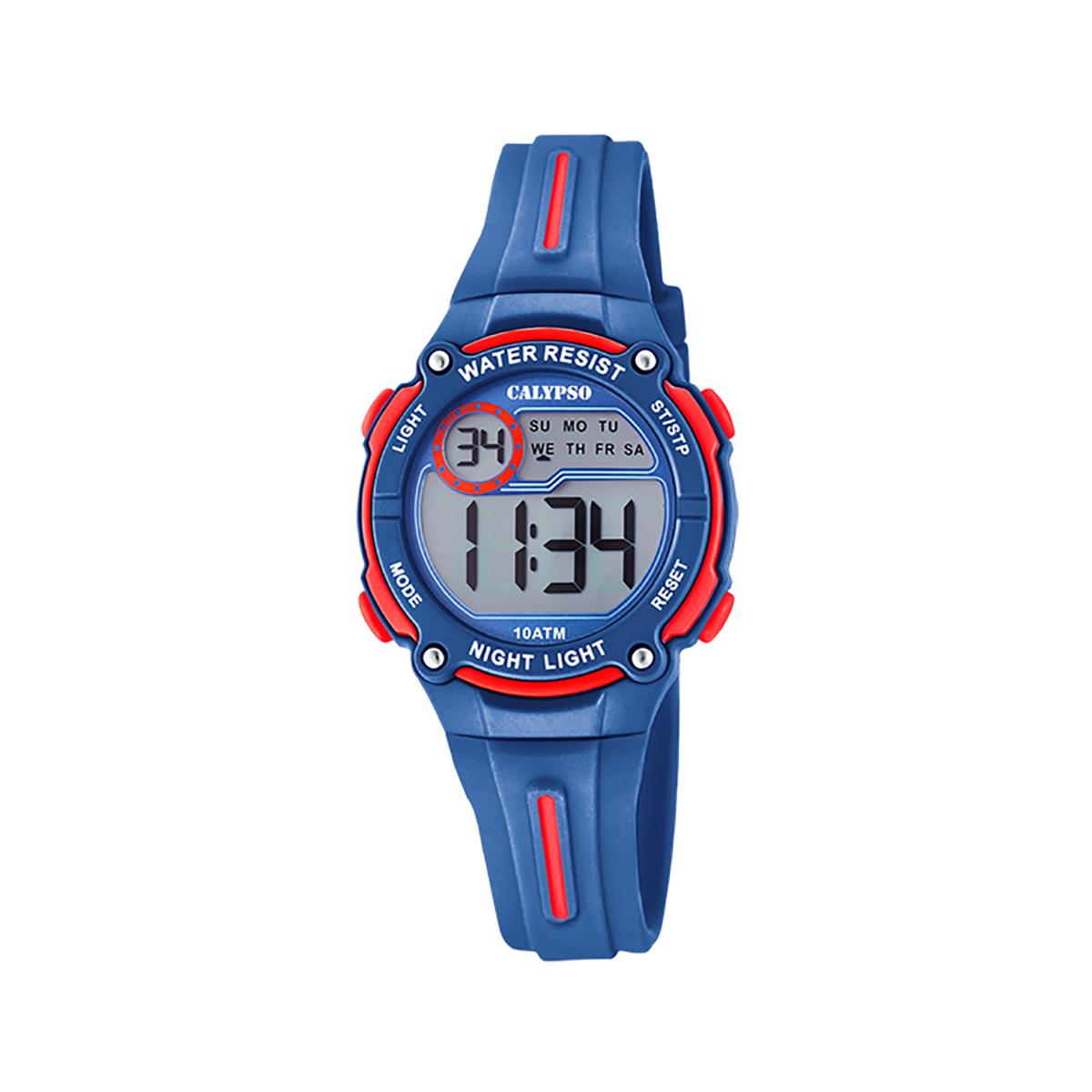 Festina Calypso Kids Digital Watch Light Chrono Alarm Date Water Resistant - K6068 Blue / Red