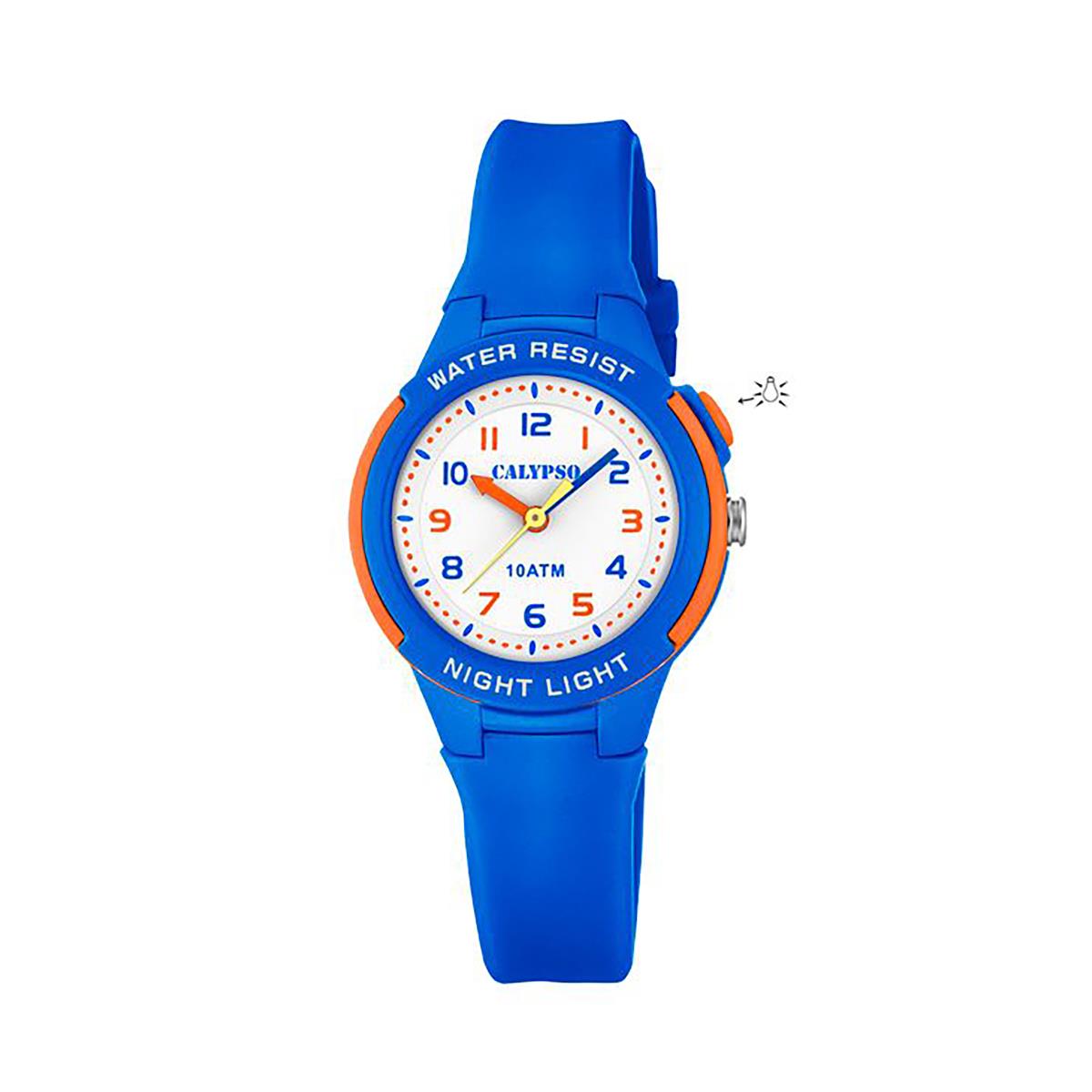 Festina Calypso 29.5mm Kids Analog Light Up Watch 10ATM Water Resistant - K6069 Blue / Orange