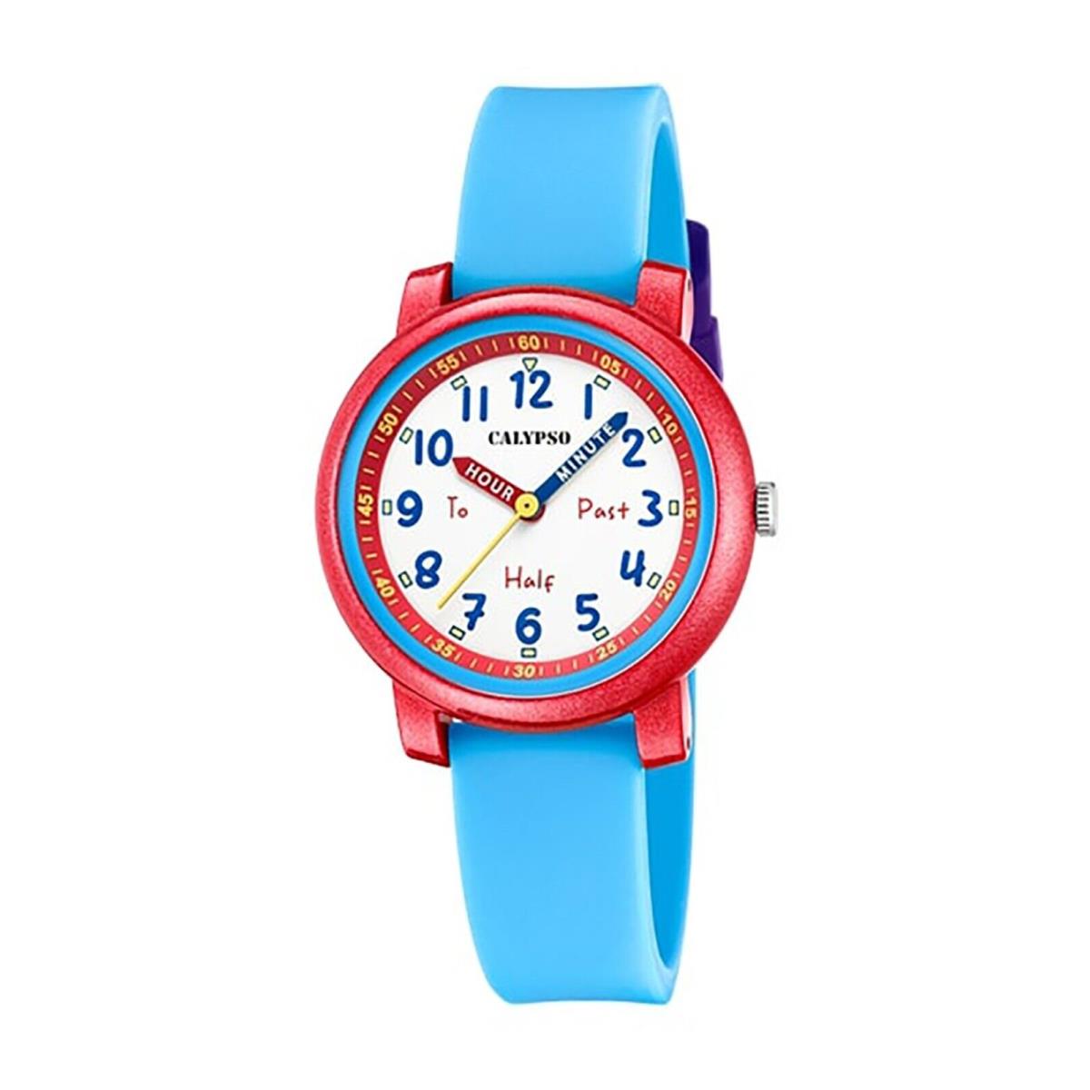 Festina Calypso Analog Kids Educational Time Teacher Watch For Boys Girls - K5827 Blue / Red