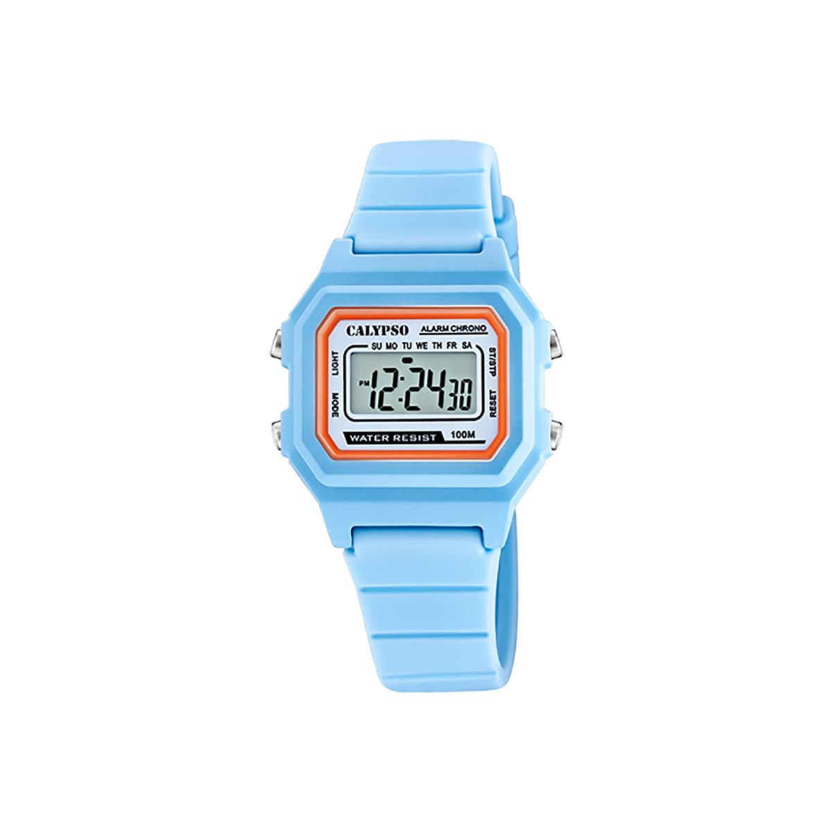 Festina Calypso Rectangle Kids Digital Watch Alarm Light Chromo Boys / Girls - K5802