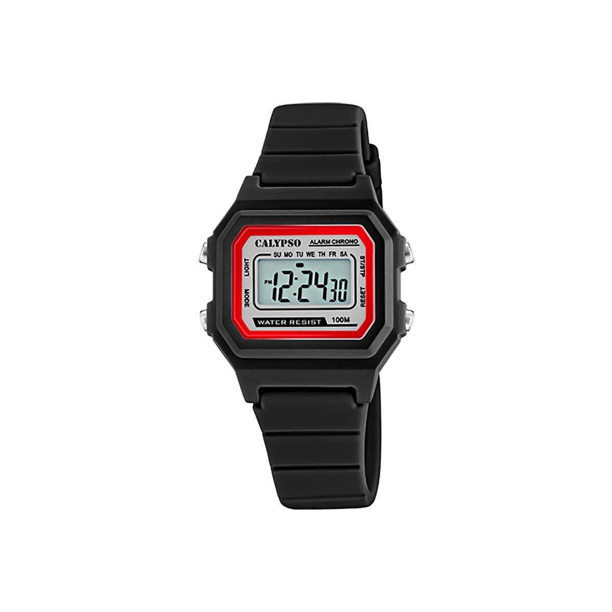 Festina Calypso Rectangle Kids Digital Watch Alarm Light Chromo Boys / Girls - K5802 Black